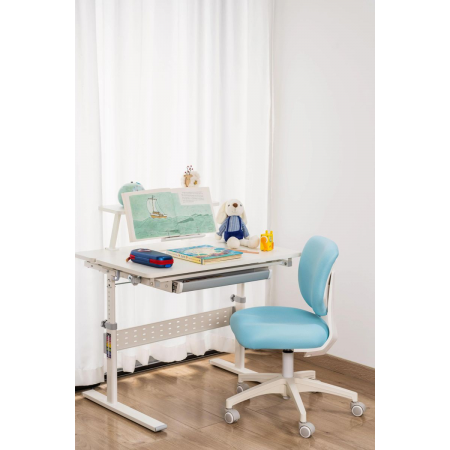 Кресло детское Cactus CS-CHR-3594BL голубой крестов. пластик белый, фото , изображение 9