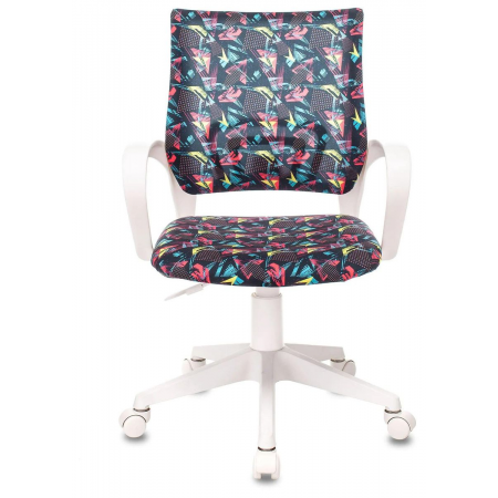 Кресло детское Бюрократ BUROKIDS 1 W мультиколор геометрия крестовина пластик пластик белый, фото , изображение 2