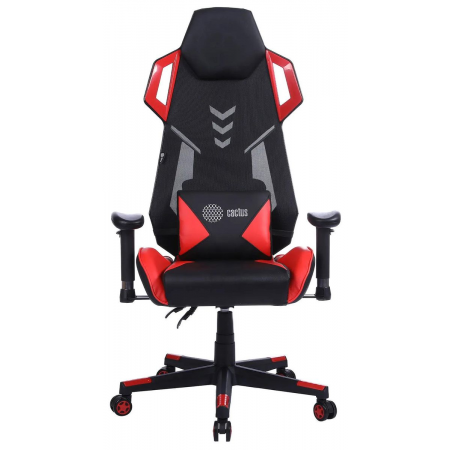 Кресло игровое Cactus CS-CHR-090BLR черный/красный сиденье черный/красный эко.кожа/сетка крестовина пластик пластик черный, фото , изображение 2 Кресло игровое Cactus CS-CHR-090BLR черный/красный сиденье черный/красный эко.кожа/сетка крестовина пластик пластик черный, фото , изображение 2