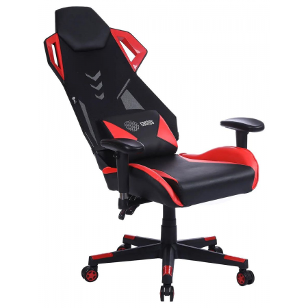 Кресло игровое Cactus CS-CHR-090BLR черный/красный сиденье черный/красный эко.кожа/сетка крестовина пластик пластик черный, фото , изображение 6 Кресло игровое Cactus CS-CHR-090BLR черный/красный сиденье черный/красный эко.кожа/сетка крестовина пластик пластик черный, фото , изображение 6