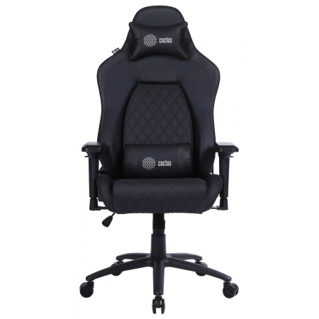 Кресло игровое Cactus CS-CHR-130 черный сиденье черный эко.кожа с подголов. крестовина металл пластик черный, фото , изображение 2