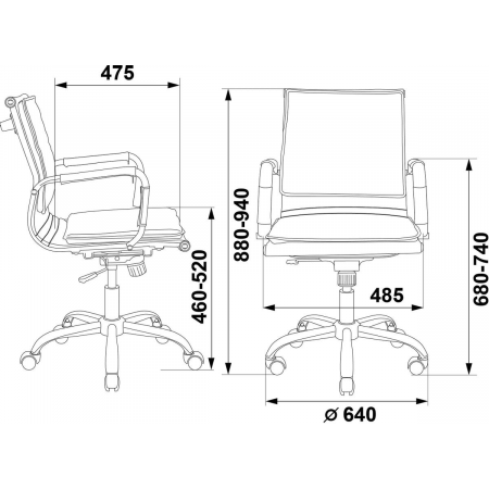 Кресло руководителя Бюрократ CH-993-Low/Black низкая спинка черный искусственная кожа крестовина хром, фото , изображение 5