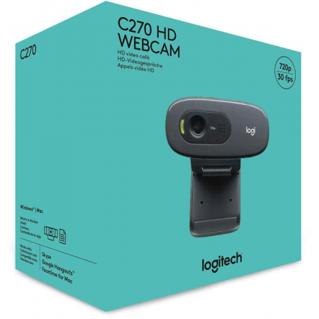 Камера Web Logitech HD Webcam C270 черный 0.9Mpix (1280x720) USB2.0 с микрофоном (960-000999), фото , изображение 7