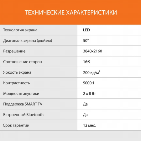 Телевизор SunWind 50 SUN-LED50XU400, 4K Ultra HD, черный, СМАРТ ТВ, Яндекс.ТВ, фото , изображение 7