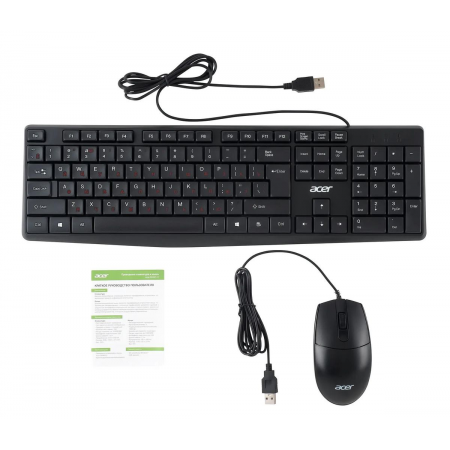 Клавиатура+мышь проводная Acer OMW141 черный, фото , изображение 14