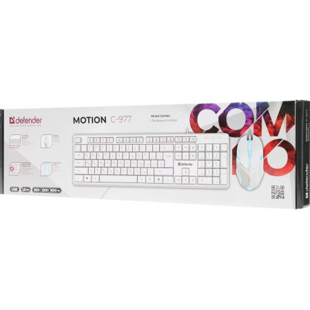Клавиатура + мышка DEFENDER LINE MOTION C-977 RU WHITE 45977, фото , изображение 11