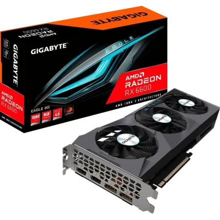 Видеокарта Gigabyte Radeon RX 6600 EAGLE 8G (GV-R66EAGLE-8GD), 2044 МГц, PCI Express 4.0, GDDR6 8 ГБ, фото , изображение 8