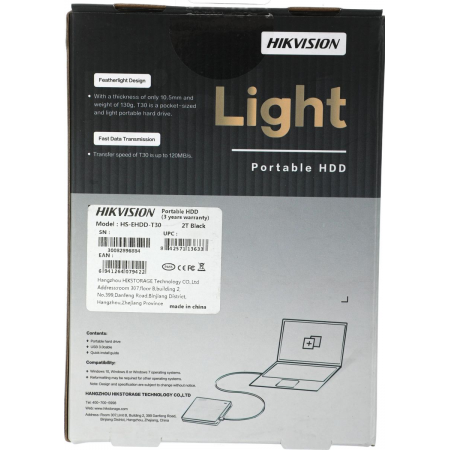 HDD Portable 2.5: 2TB Hikvision HS-EHDD-T30 2T BLACK, фото , изображение 11
