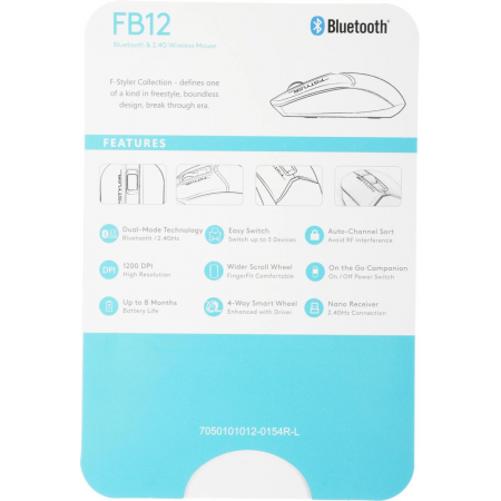 Мышь A4Tech Fstyler FB12 белый оптическая (1200dpi) беспроводная BT/Radio USB (3but), фото , изображение 11