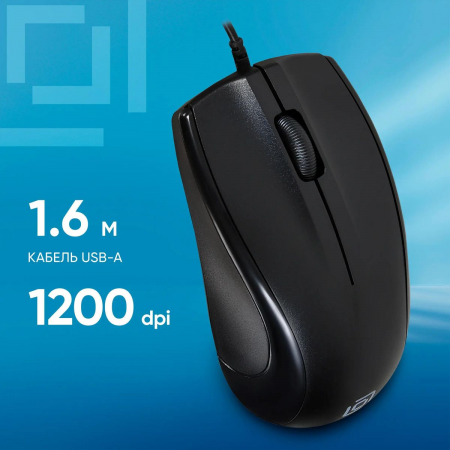 Мышь проводная Oklick 185M Чёрный, фото , изображение 2