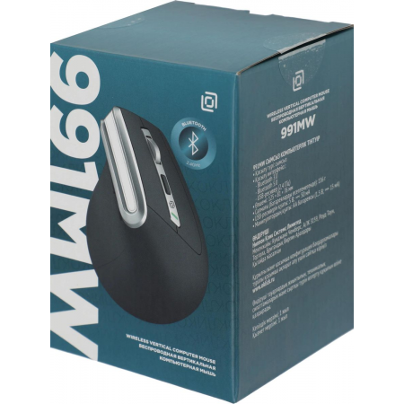 Мышь Оклик 991MW серый оптическая (2400dpi) silent беспроводная BT/Radio USB для ноутбука (7but), фото , изображение 12