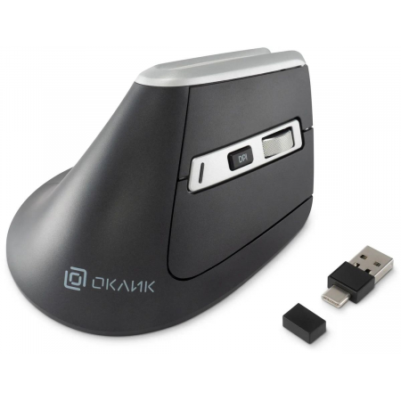 Мышь Оклик 991MW серый оптическая (2400dpi) silent беспроводная BT/Radio USB для ноутбука (7but), фото , изображение 13