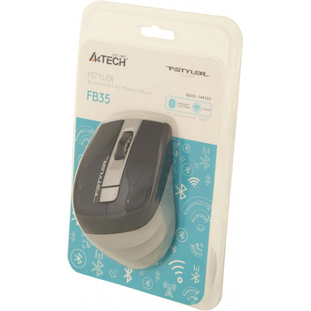 Мышь беспроводная A4Tech Fstyler FB35 (FB35SMOKYGREY) Серый, фото , изображение 14