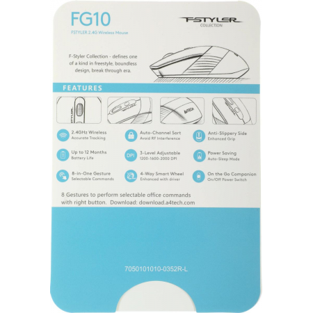 Мышь беспроводная A4Tech Fstyler FG10 Чёрный, фото , изображение 11