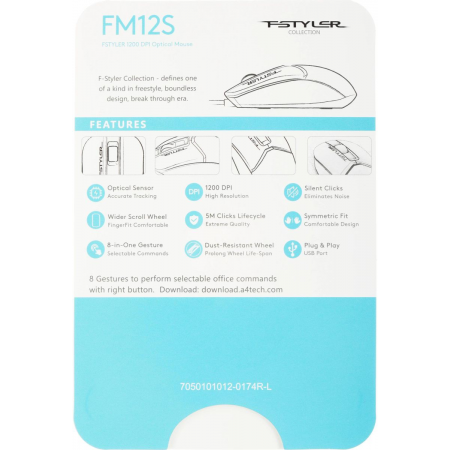 Мышь проводная A4Tech Fstyler FM12S Чёрный, фото , изображение 11