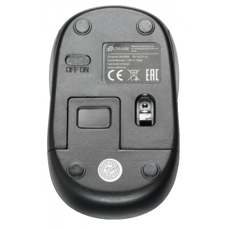 Мышь Оклик 665MW черный/синий оптическая (1000dpi) беспроводная USB для ноутбука (4but) Синий, фото , изображение 11