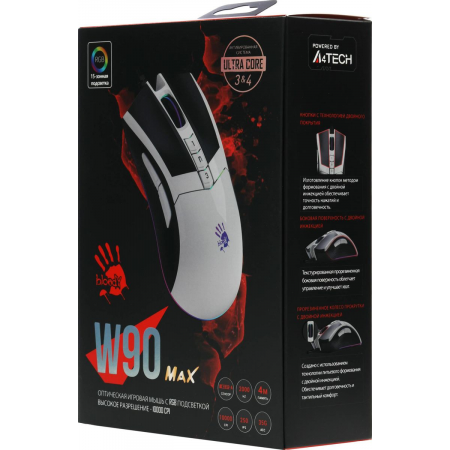 Мышь A4Tech Bloody W90 Max белый/черный оптическая (10000dpi) USB (10but), фото , изображение 14