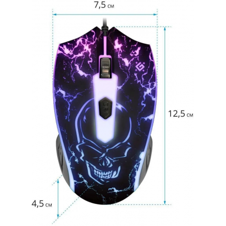 Мышь проводная Defender Overmatch GM-069 (52069) Рисунок, Чёрный, фото , изображение 5