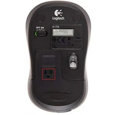Мышь Logitech B175 черный/серый оптическая (1000dpi) беспроводная USB для ноутбука (2but), фото , изображение 2