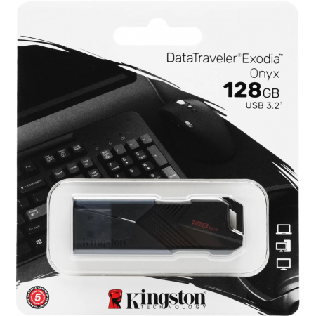 Флеш Диск Kingston 128Gb DataTraveler Exodia Onyx DTXON/128GB USB3.2 черный, фото , изображение 3