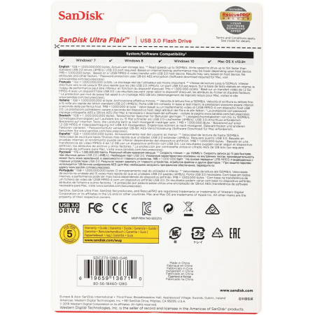 USB Flash накопитель 128Gb SanDisk Ultra Flair (SDCZ73-128G-G46), фото , изображение 5