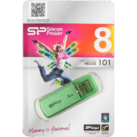 USB Flash накопитель    8Gb Silicon Power Helios 101 Green (SP008GBUF2101V1N), фото , изображение 4