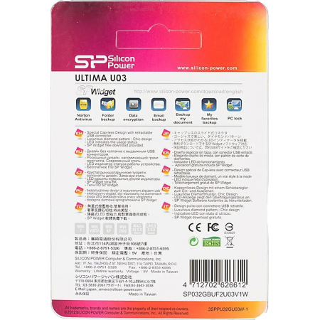 USB Flash накопитель   32Gb Silicon Power Ultima U03 White (SP032GBUF2U03V1W), фото , изображение 5