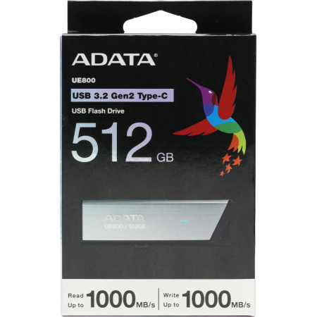 Флеш Диск A-Data 512Gb Type-C UE800 AELI-UE800-512G-CSG USB3.2 серебристый, фото , изображение 6