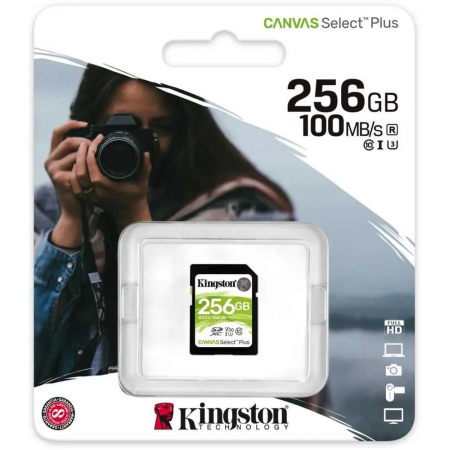 Флеш карта SDHC 256Gb Class10 Kingston , Canvas Select 100R CL10 UHS-I, фото , изображение 3
