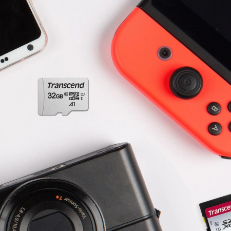 Карта памяти 32Gb MicroSD Transcend + SD адаптер  (TS32GUSD300S-A), фото , изображение 4