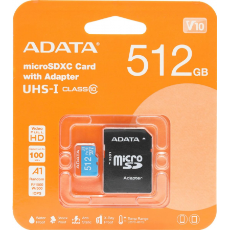 Карта памяти MICRO SDXC 512GB AUSDX512GUICL10A1-RA1 ADATA, фото , изображение 4