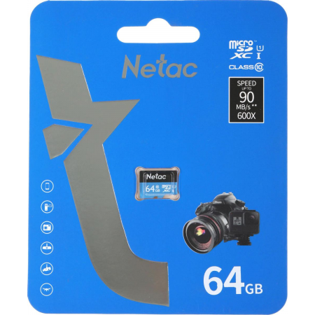 Карта памяти 64Gb MicroSD Netac P500 (NT02P500STN-064G-S), фото , изображение 3