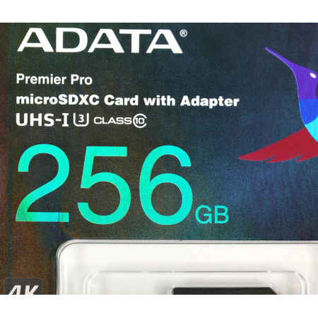 Карта памяти MICRO SDXC 256GB W/AD. AUSDX256GUI3V30SA2-RA1 ADATA, фото , изображение 3
