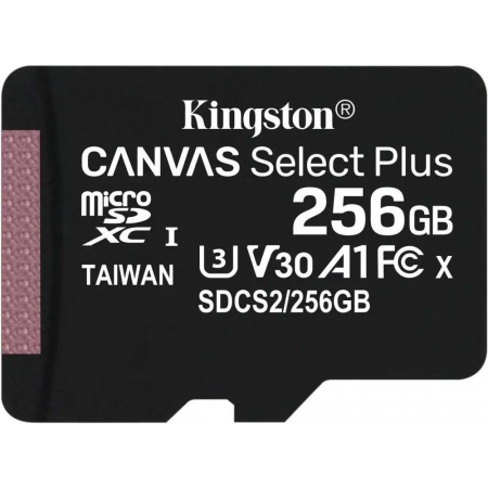 Флеш карта microSDHC 256GB microSDXC Class10 Kingston  UHS-I Canvas Select up to 100MB/s без адапт, фото 