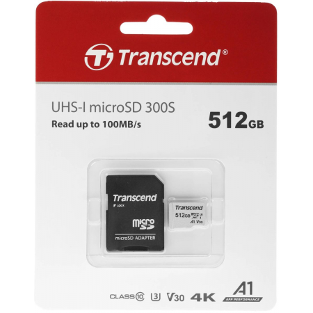 Карта памяти Transcend microSDXC 512 ГБ (TS512GUSD300S-A), фото , изображение 4