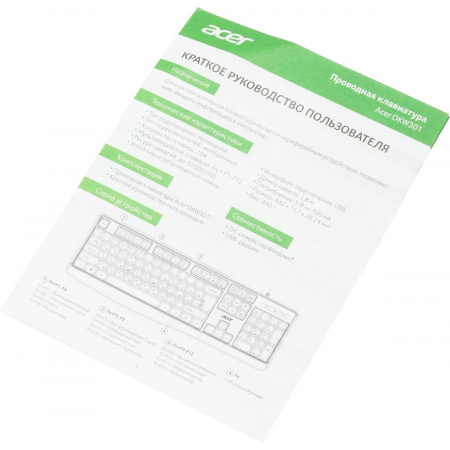 Клавиатура Acer OKW301 черный USB (ZL.KBDCC.01A), фото , изображение 11