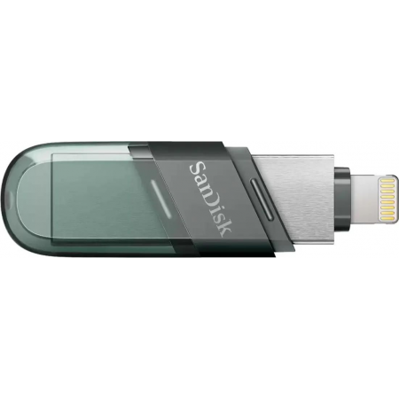 Флеш Диск Sandisk 64Gb iXpand Flip SDIX90N-064G-GN6NN USB3.1 зеленый/серебристый, фото , изображение 2 Флеш Диск Sandisk 64Gb iXpand Flip SDIX90N-064G-GN6NN USB3.1 зеленый/серебристый, фото , изображение 2