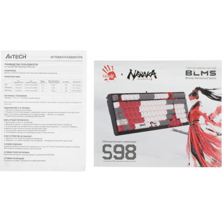 Клавиатура A4Tech Bloody S98 механическая красный USB for gamer LED (S98 RED), фото , изображение 22