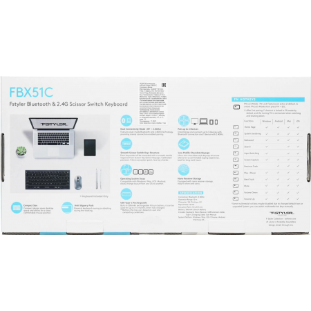 Клавиатура беспроводная A4Tech Fstyler FBX51C 1678116, фото , изображение 15