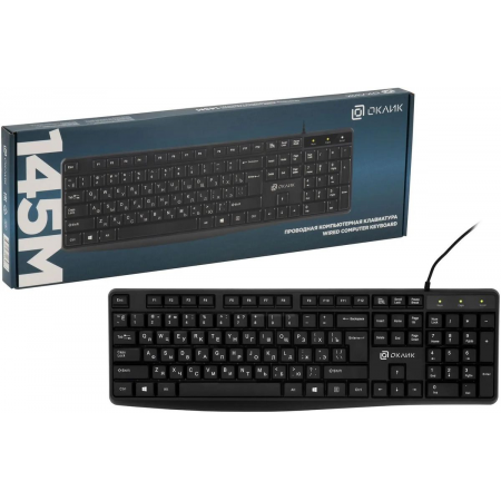 Клавиатура Оклик/Oklick 145M черный USB Multimedia, фото , изображение 25