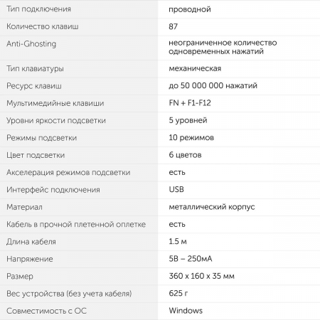 Клавиатура проводная Oklick 969G SHOTGUN 1176616, фото , изображение 8