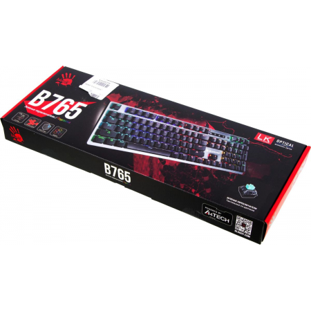 Клавиатура A4Tech Bloody B765 механическая серый USB for gamer LED (B765 GREY/NEON (GREEN SWITCH)), фото , изображение 10