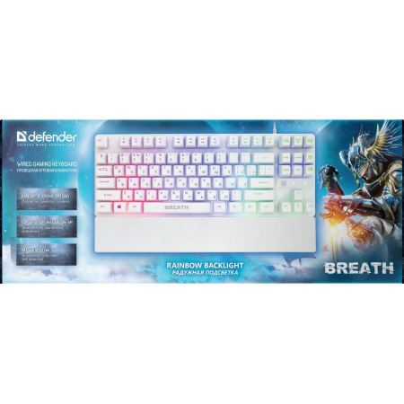 Клавиатура DEFENDER USB BREATH GK-184 WHITE RU 45184, фото , изображение 2