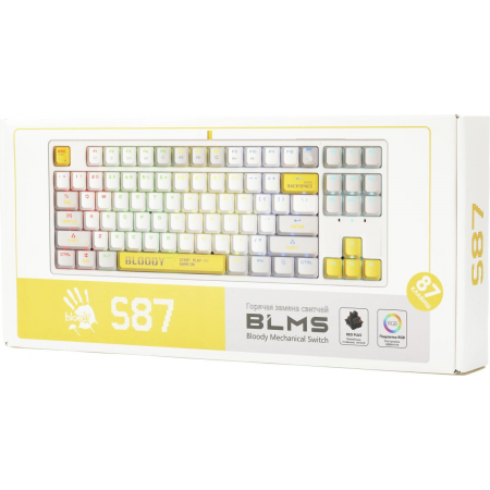 Клавиатура A4Tech Bloody S87 Energy механическая белый USB for gamer LED (S87 USB ENERGY WHITE), фото , изображение 26