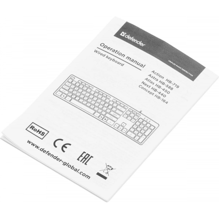 Клавиатура проводная  Defender  Concept HB-164 RU,черный,104+FN,1.8м, фото , изображение 10