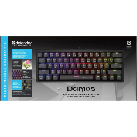 Клавиатура DEFENDER MECHANICAL DEIMOS GK-303 RU RGB 45303, фото , изображение 2