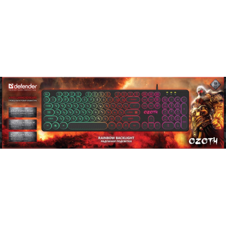 Клавиатура DEFENDER USB OZOTH GK-106 BLACK RU 45106, фото , изображение 2