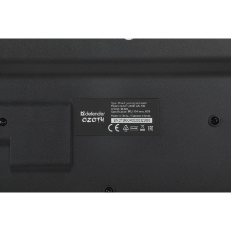 Клавиатура DEFENDER USB OZOTH GK-106 BLACK RU 45106, фото , изображение 9