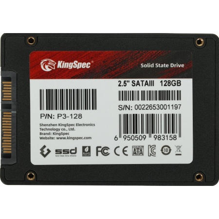 128 ГБ SSD-накопитель Kingspec SATA III P3-128, фото , изображение 3