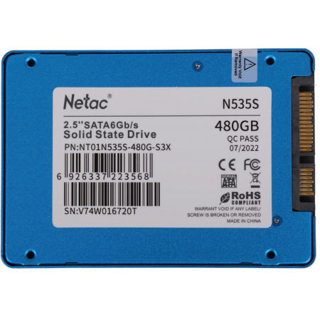 SSD Netac N535S 480Gb NT01N535S-480G-S3X, фото , изображение 2